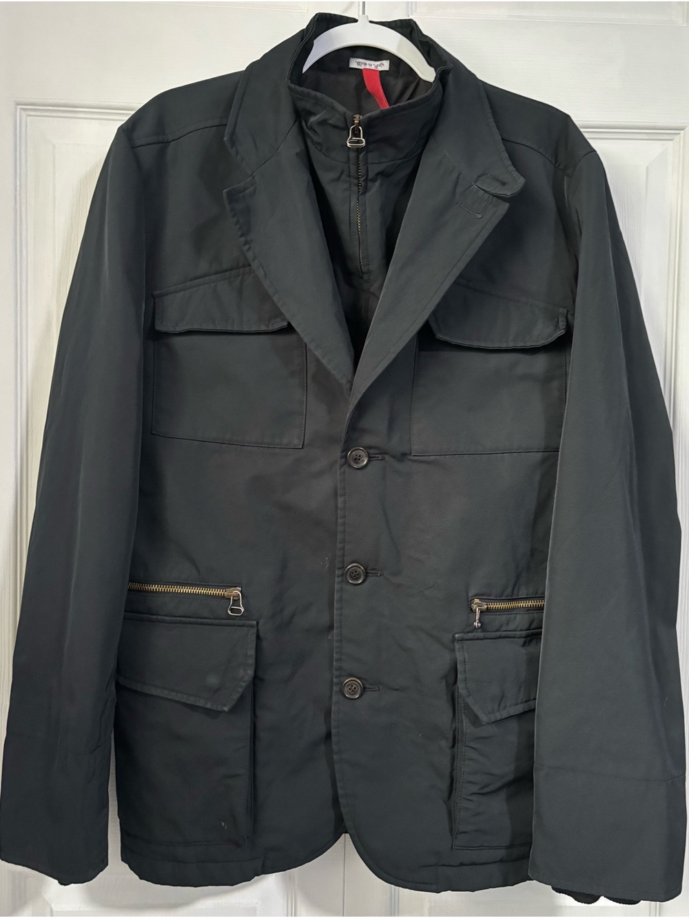 CARRARO Trend Men's Black Military-Style Field Jacket - Made in Italy